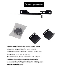 Dual Fans Mount Rack Cooling Heatsink PCI Slot Bracket Support 8cm 9cm 12cm Fans