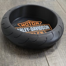 Harley Davidson Catch All Tray Holder Tire Shaped Dish Plate Organizer