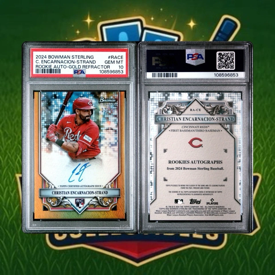 24 Bowman Sterling Christian Encarnacion-Strand RC AUTO #RACE JERSEY MATCH 33/50 - Image 3 of 3