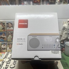 Brand New In Box Sangean HDR-18 HD Radio/FM/AM Clock Wooden 