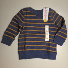 Cat  Jack 2T Toddler Long Sleeve Blue Striped Crew Neck Sweatshirt NWT