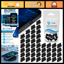 50 Pack USB C Dust Plugs  Port Covers for iPhone, Android, MacBook, Kindle - Bl
