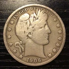 1906-O Barber Silver Half Dollar, F. Fine! LIBERTY, Nice Patina! B3