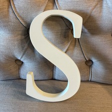 Pottery Barn Kids Uppercase Initial S Wooden Wall Letter Off White Ivory White