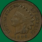 1899 Indian Head Cent Extremely Fine XF Coin #40997