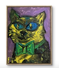 Toaster Strudel Cat 8X10 Cat Collection Art Painting Acrylic animal kitten cart