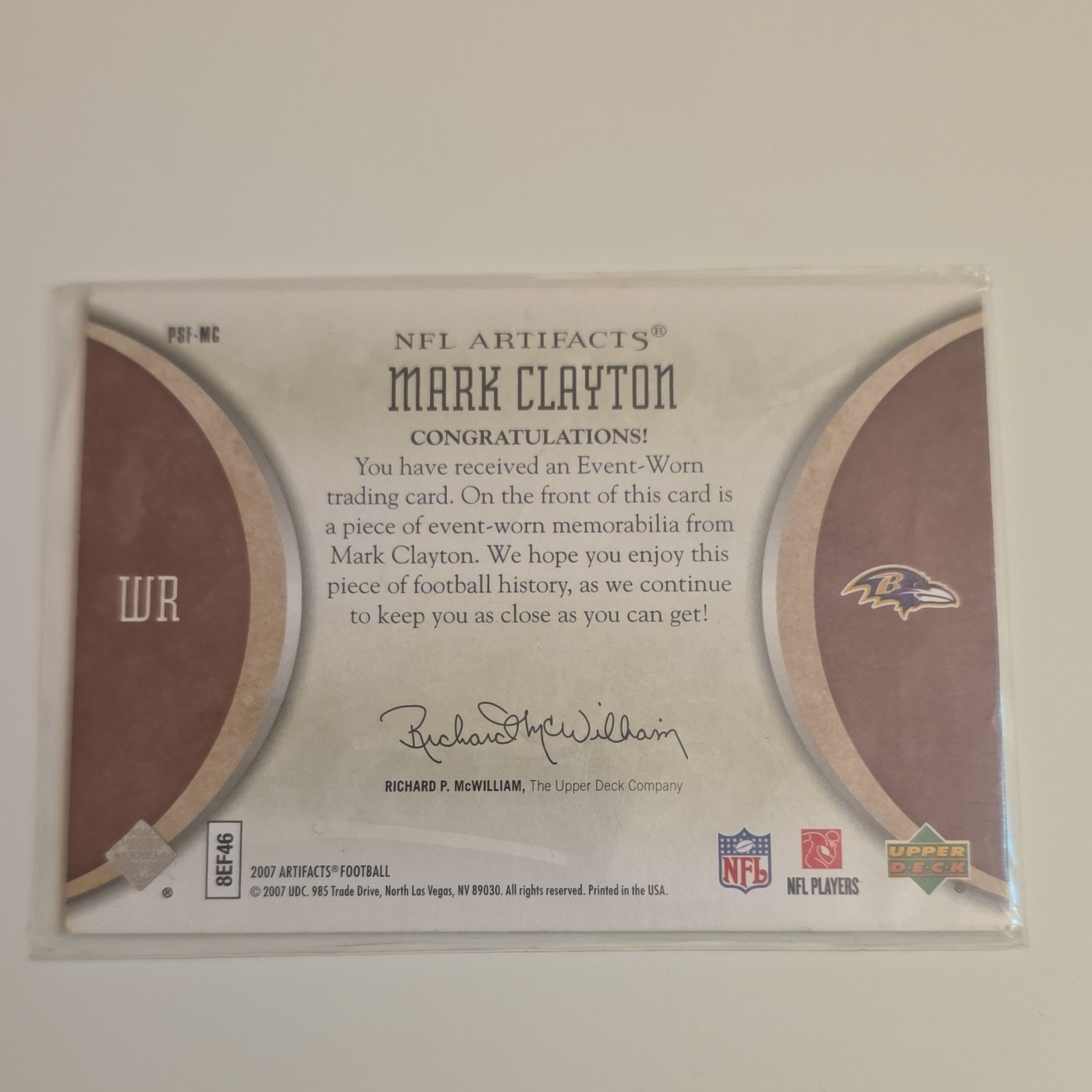 NFL Game Used/Auto Lot - Vilma, Turner, Clayton, Brohm, and Fleener - Numbered view 7
