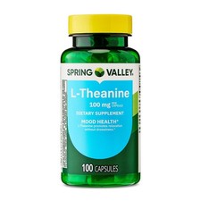 Spring Valley L-Theanine Capsules Dietary Supplement, 100 Mg, 100 Count