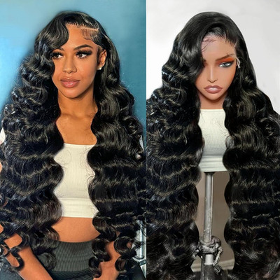 13X6 Body Wave Lace Front Wigs Human Hair 12A 250% Density 30 Inch Lace Frontal