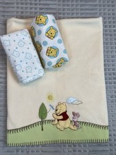 Lot 3 Disney Baby Winnie The Pooh Blankets Fleece Flannel Infant Crib Receiving