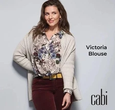 CAbi #4536 Victoria Blouse Floral Print Size Medium