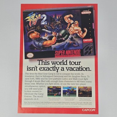 Final Fight 2 Super Nintendo SNES Vacation Print Ad/Poster Promo Art