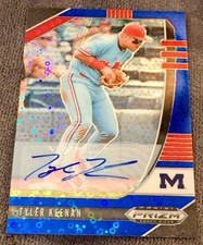 2020 Prizm Draft Tyler Keenan Autograph Blue Disco Ref. RC 19/25 Mississippi