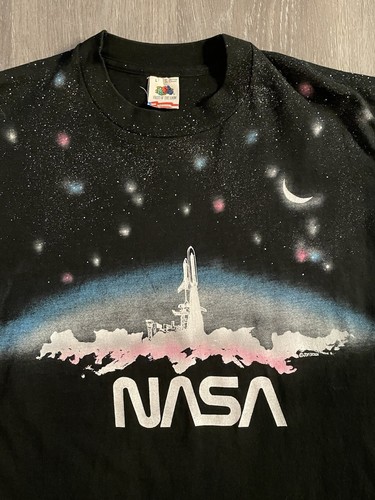 Vintage NASA T Shirt Space Station Galaxy Stars Fruit Of The Loom - Size L - Picture 2 of 6