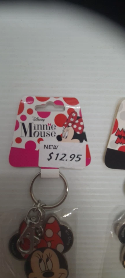 Disney Микки и Минни-Маус мыши двусторонний цветной олова кольцо для ключей черный, 1» новый - Изображение 2 из 4