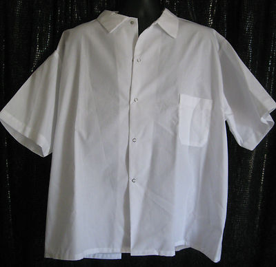 KITCHEN BASIX BY PINNACLE SNAP UP FRONT SZ 3X CRISP WHITE 100% SPUN POLYESTER 