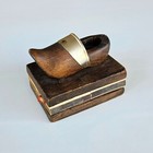 Antique Carved Wooden Clog Match Holder — photo 2