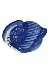 Vtg devine Swan Bird Ceramic Plate Thailand Blue & White-loyalty & faithfulness 