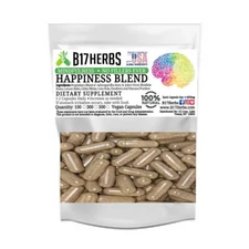 Happiness Blend - Wort, Rhodiola, Lemon, Ashwagandha, Ginko, Gotu Kola 100 Caps