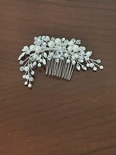 Dareth Colburn Wedding Hair Piece with Comb - Emmy Floral Comb Silver Bridal
