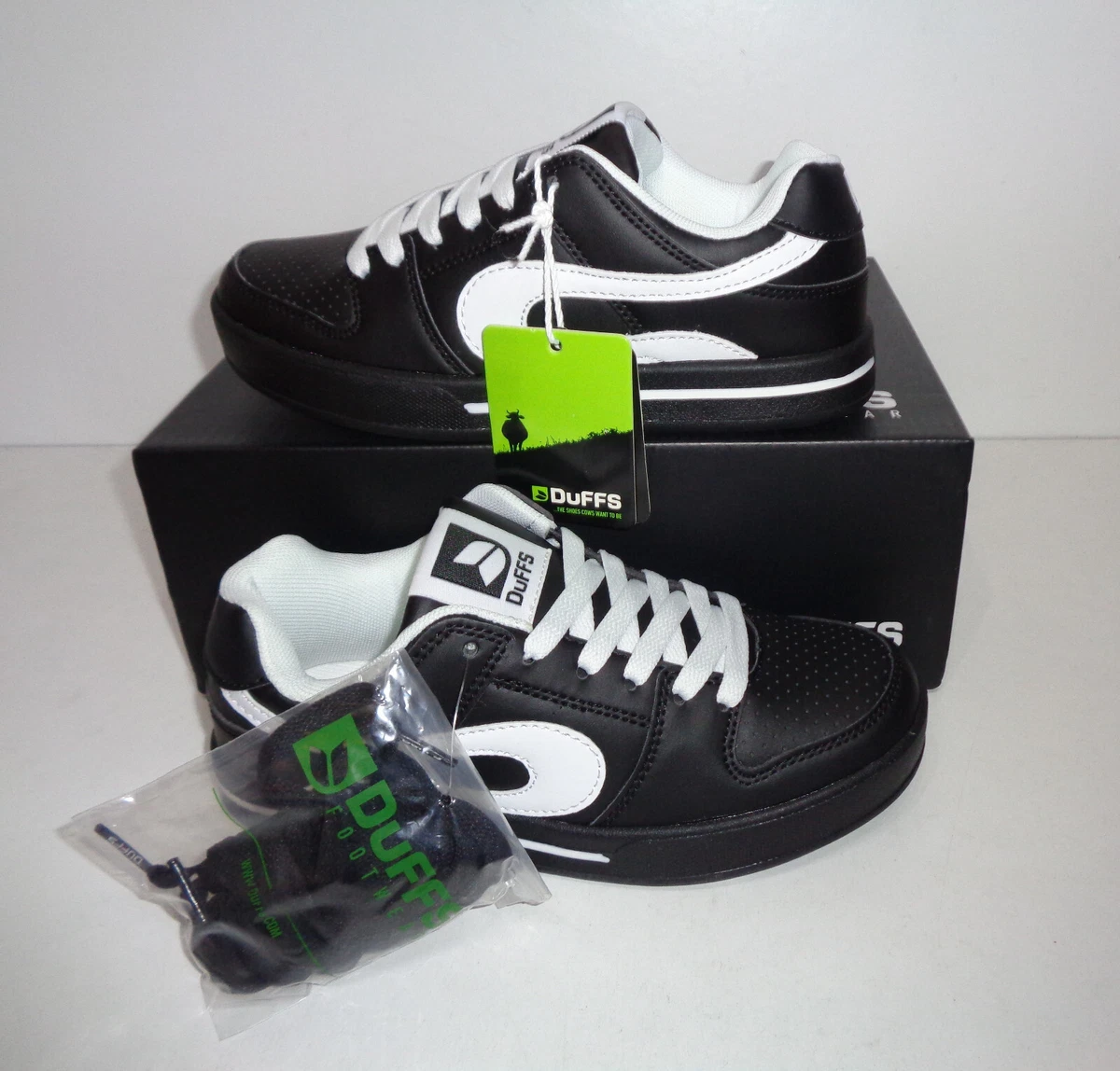 DuFFS New Boys Black Junior Comfort Casual Trainers School Shoes