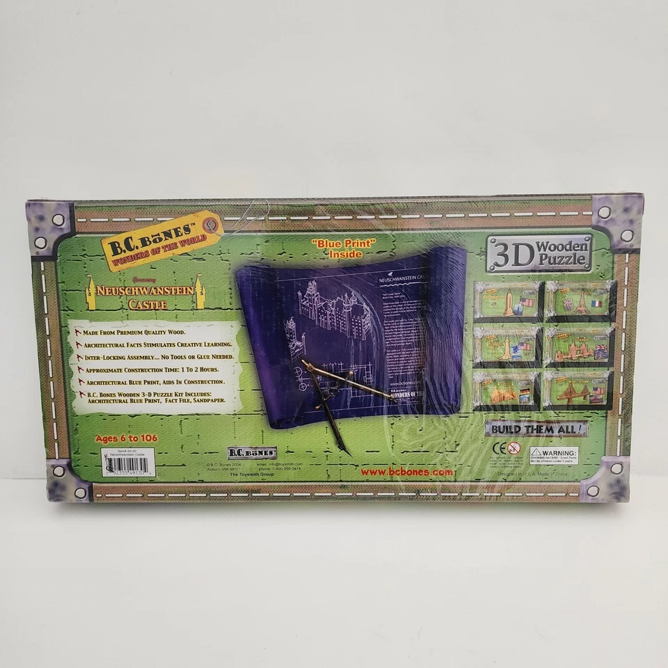 NUEVO BC Huesos Madera 3D Puzzle Castillo Neuschwanstein Foto 2 de 4