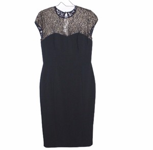 black cap sleeve midi dress