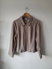 Kim & Co Beige Super Stretchy Light Zip Jacket Size Xl 16 18 Uk