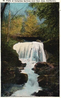 Postcard CA near San Jose Falls at Congress Springs Unposted WB Vintage PC G4500