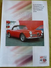 ALFA ROMEO OWNERS CLUB NEWS LETTER / SEPT 2004/ BERTONE DESIGNED ALFA 2600 SPRIT
