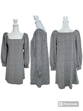 NWT - LOFT Black & White Print Above the Knee 3/4 Sleeve Dress Size Small
