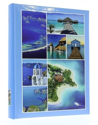 Blue-Slip-In-Photo-Album-300-6-034-x-4-034-Photos-Memo-Holiday-Memories-Summer-Gift
