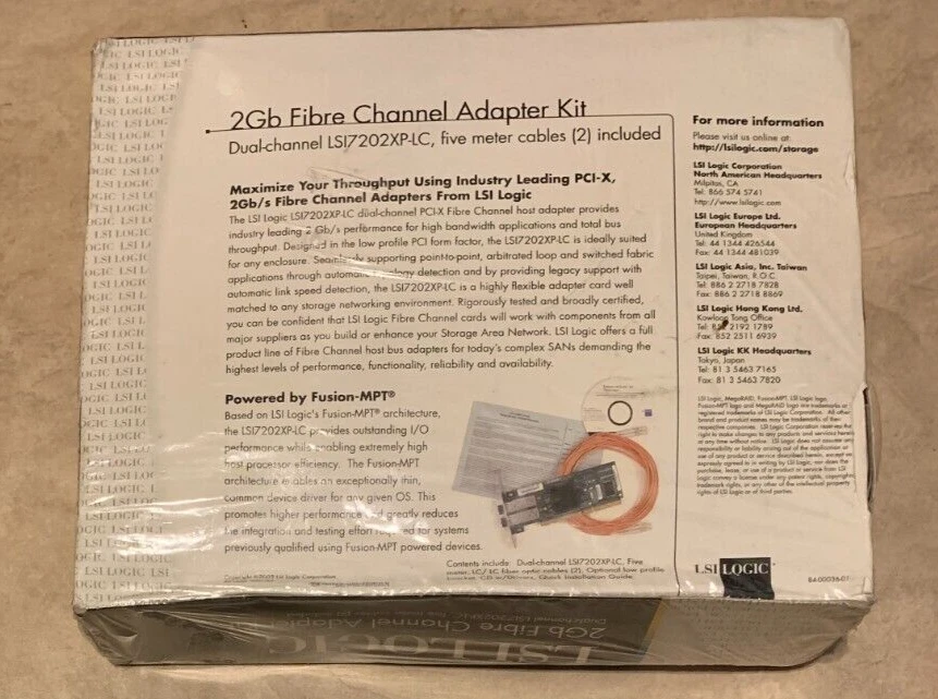 LSI Logic 2Gb Fibre Channel Adapter Kit Dual Channel LSI7202XP-LC NEW Sealed - Image 2 of 2