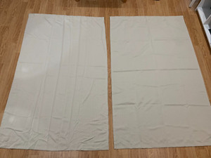 Drapes Curtains Set of 2 Lined Beige 83" x 52" Panels Rod Pocket / Tab Panel