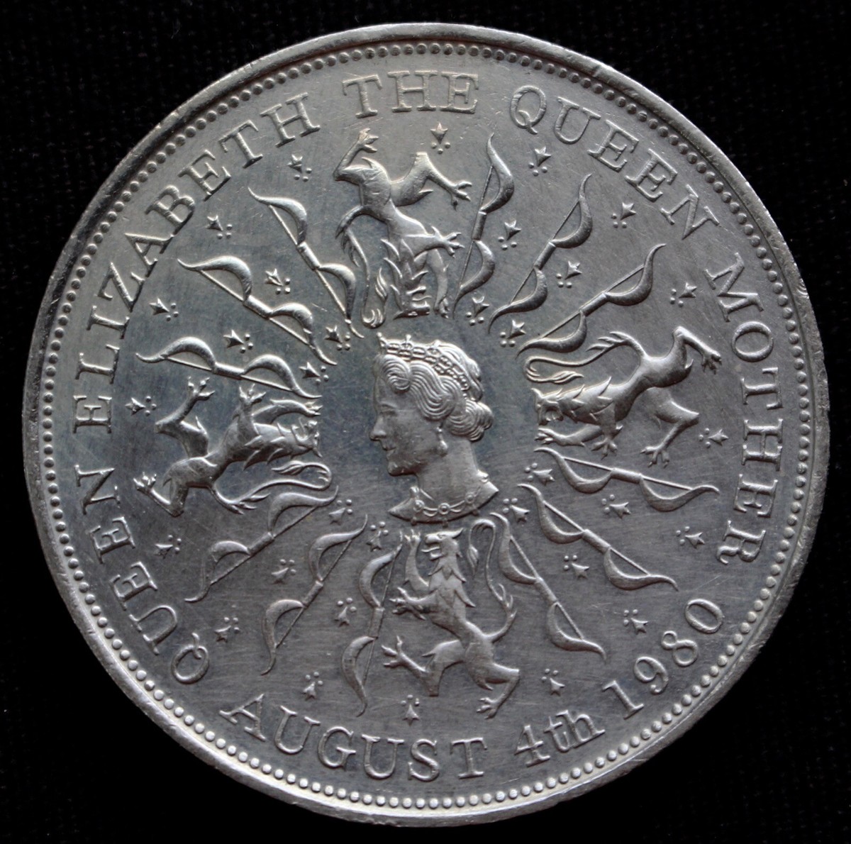 1980 クイーンマザー 生誕80年記念 25ペンス 銀貨⑤ 1980 GREAT BRITAIN 25 PENCE - Elizabeth II - QUEEN MOTHER's
