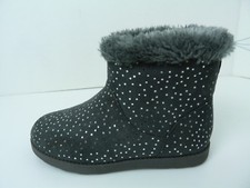 Cat  Jack Girls Silver Gray Glitter Ankle Boots Size 2 NEW
