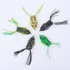 Lot 5PCS Cute Frog Soft Topwater Fishing Lure Crankbait Hooks Bass Bait Tackle