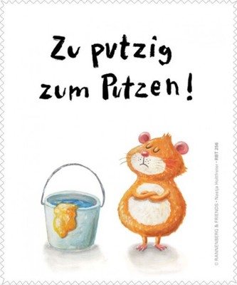 Microfasertuch / Brillenputztuch von Rannenberg & Friends ''Zu putzig zum putzen''
