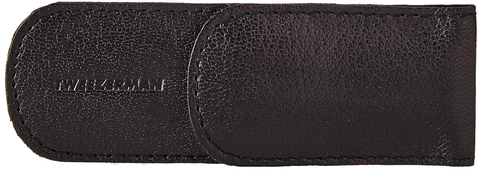 NEW Tweezerman Petite Tweeze Set: Slant Tweezer + Point Tweezer - (Black Leather - image 3 of 4