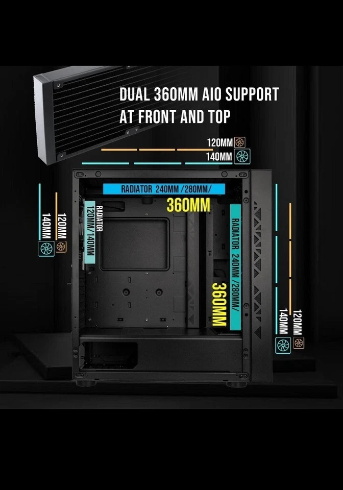 BitFenix Tracery EATX (up to 272mm) PC Gaming Case Black, GPU Length Support 410 - Image 3 of 4