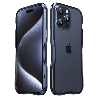 For iPhone 16 17 Pro Max 15 14 Shockproof Aluminum Alloy Frame Metal Bumper Case