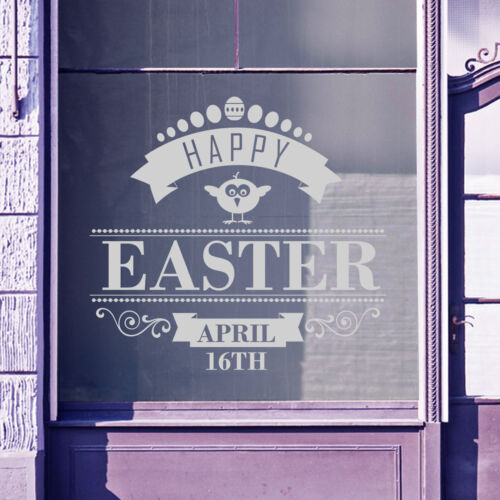 Easter Happy Day Greetings Vinyls Shop Window Display Wall Decals Stickers A400 - Afbeelding 1 van 11