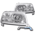 FOR 1999-2003 SUZUKI GRAND VITARA CHROME REPLACEMENT HEADLIGHTS+BLUE LED DRL KIT