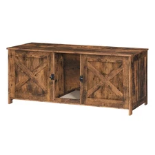 MAHANCRIS Hidden Litter Box Enclosure for 2 Cats, 47.2" Wooden Cat Washroom w/Sc