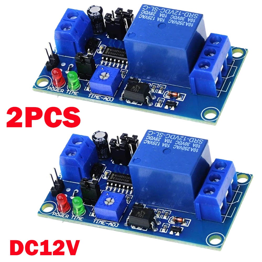 2Pcs DC12V 10A Delay Relay Switch Turn On Off Switch Module With Time Timer HOT
