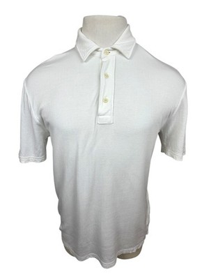 Faherty Cloud Cotton Mens White Polo Shirt - MEDIUM