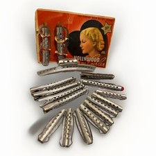 Vintage 1940s UNUSED W/Card ALUMINUM Hair CLIP Plus 3 MORE Sizes 16 TOTAL