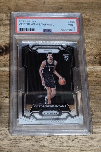 2023-24 Panini Prizm Victor Wembanyama RC #136 PSA 9 Wemby Rookie Spurs ROY