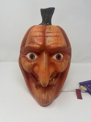 Haunted Living 12-in Tabletop Lighted Pumpkin Door Decoration Jack lantern prop