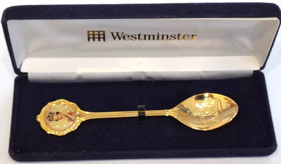 Queen Elizabeth II Westminster Monarchy Löffel 22ct vergoldet verpackt COA